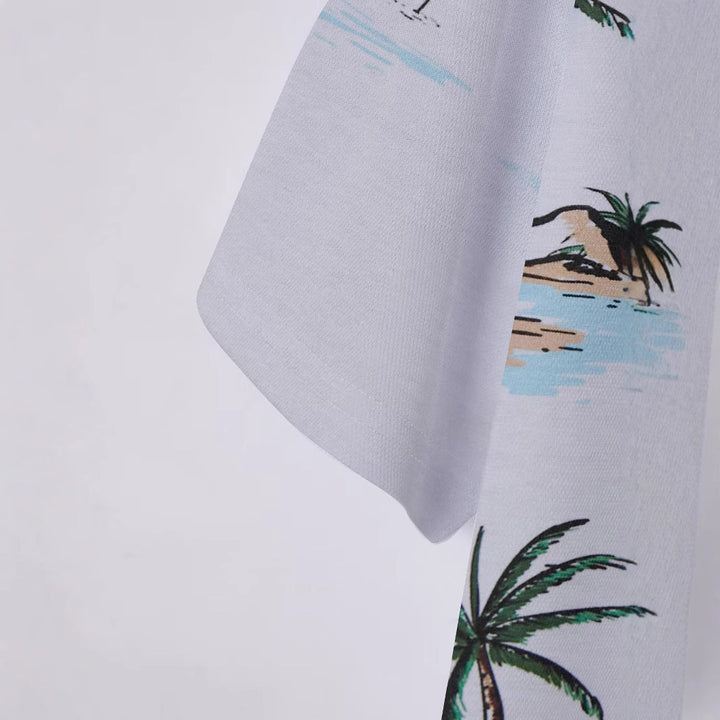 Herren Poloshirt mit tropischem Motiv und modernem Schnitt Aliams