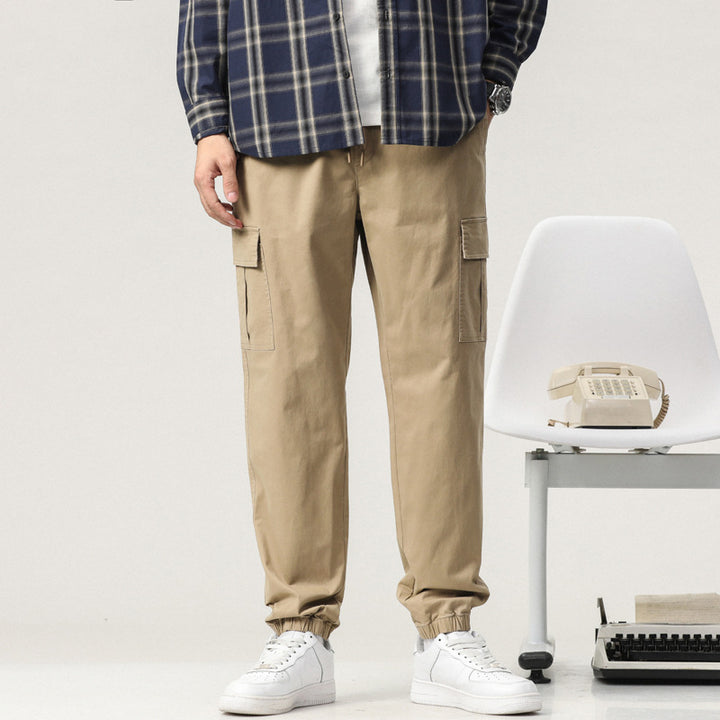 Herren Atmungsaktive Cargo-Hose mit elastischem Bund und praktischen Taschen Aliams