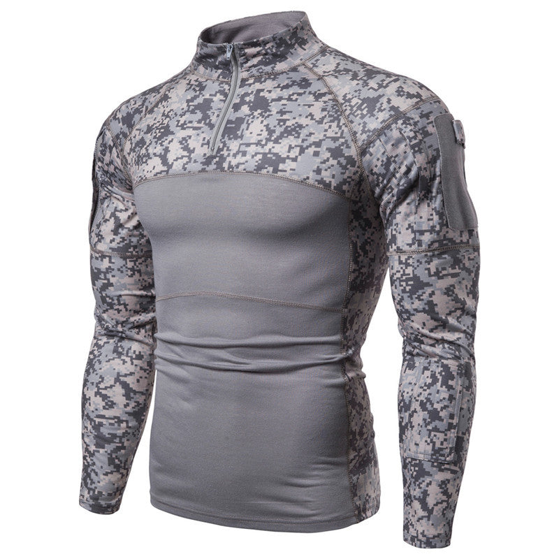 Herren Funktionsshirt mit Stehkragen und innovativem Camouflage-Design Aliams