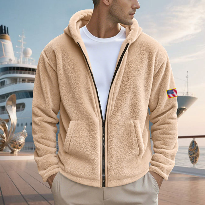 Herren Fleecejacke mit hohem Kragen und praktischen Seitentaschen Aliams