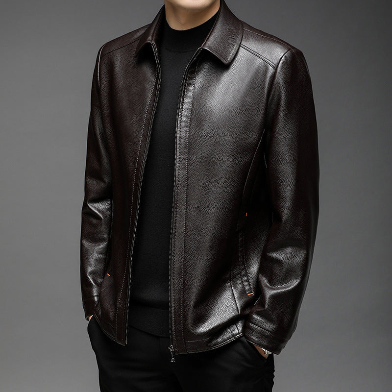 Herren elegante Lederjacke mit modernem Schnitt Aliams