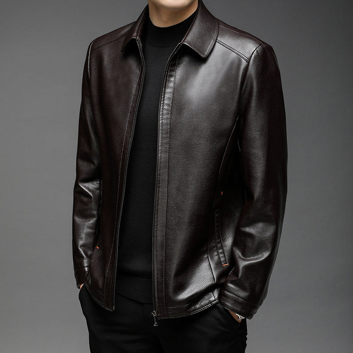 Herren elegante Lederjacke mit modernem Schnitt Aliams