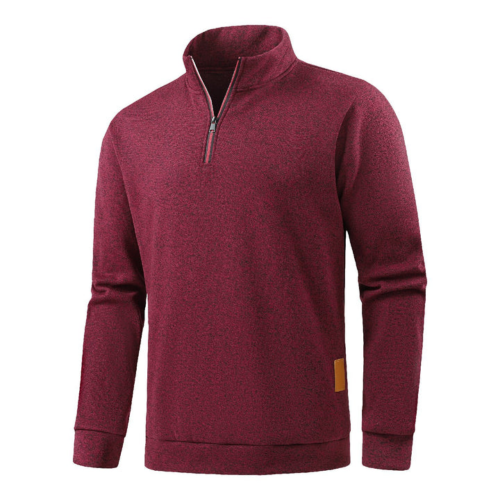 Herren Hochkragen Fleece-Pullover mit Reißverschluss Aliams