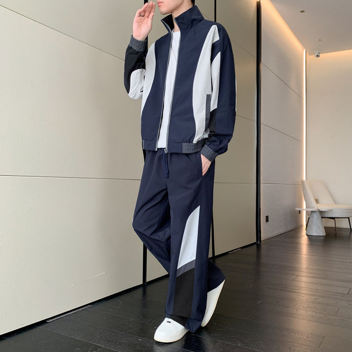 Herren Sportliches Jacken- und Hosen-Set Aliams