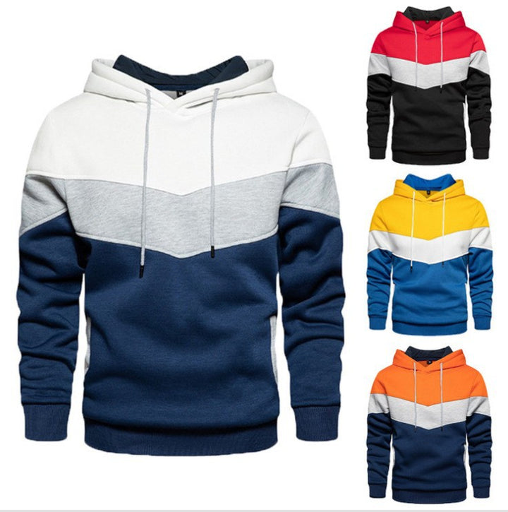 Herren Sport Hoodie mit geometrischem Farbdesign Aliams