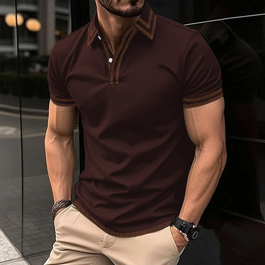 Stylisches Herren-Poloshirt mit trendigen Stickdetails Aliams