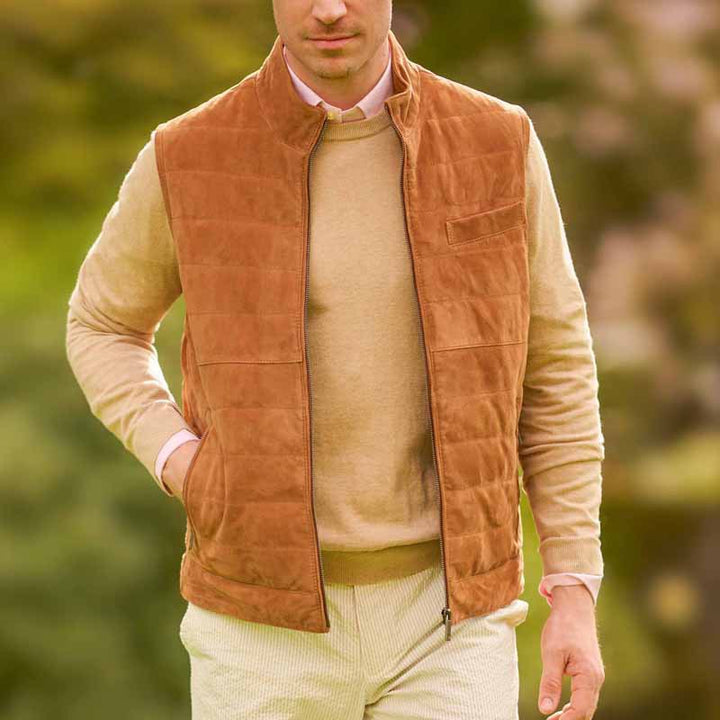 Herren elegante Steppweste aus hochwertigem Material Aliams