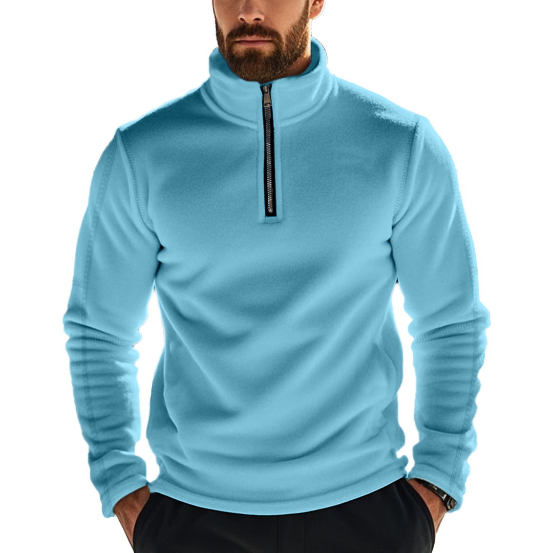 Herren funktioneller Fleece-Pullover mit halbem Reißverschluss Aliams