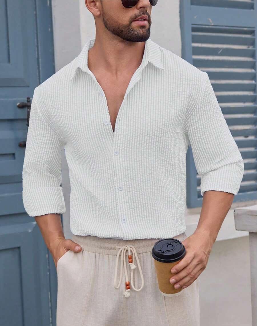 Herren Hemd mit schmalen Streifen Aliams