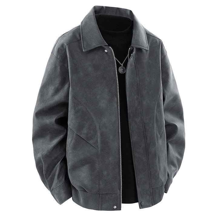 Herren Kunstlederjacke im modernen Schnitt mit vielen praktischen Taschen Aliams