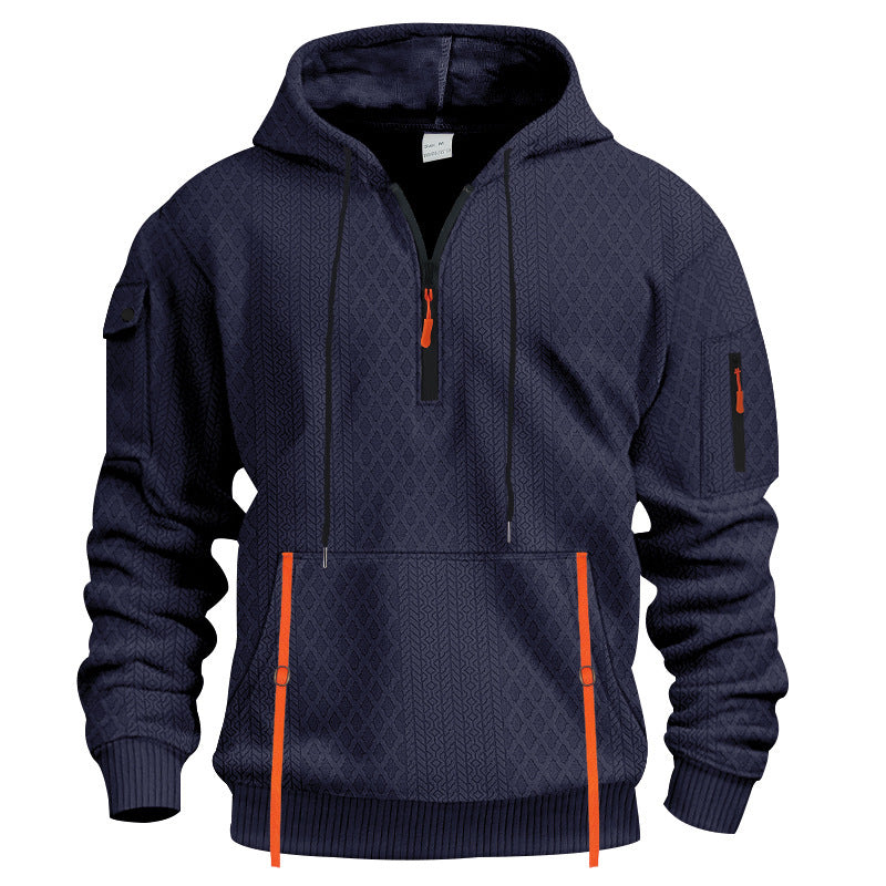 Herren sportlicher Kapuzenpullover mit Struktur und praktischen Taschen Aliams