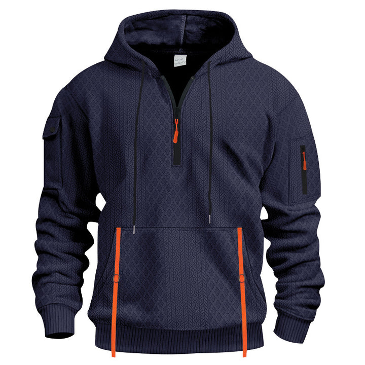 Herren sportlicher Kapuzenpullover mit Struktur und praktischen Taschen Aliams