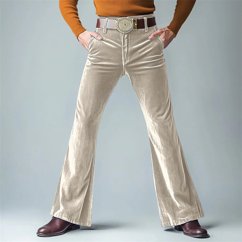 Herren lässige Flared-Hose aus hochwertigem Komfortstoff mit elegantem Schnitt Aliams