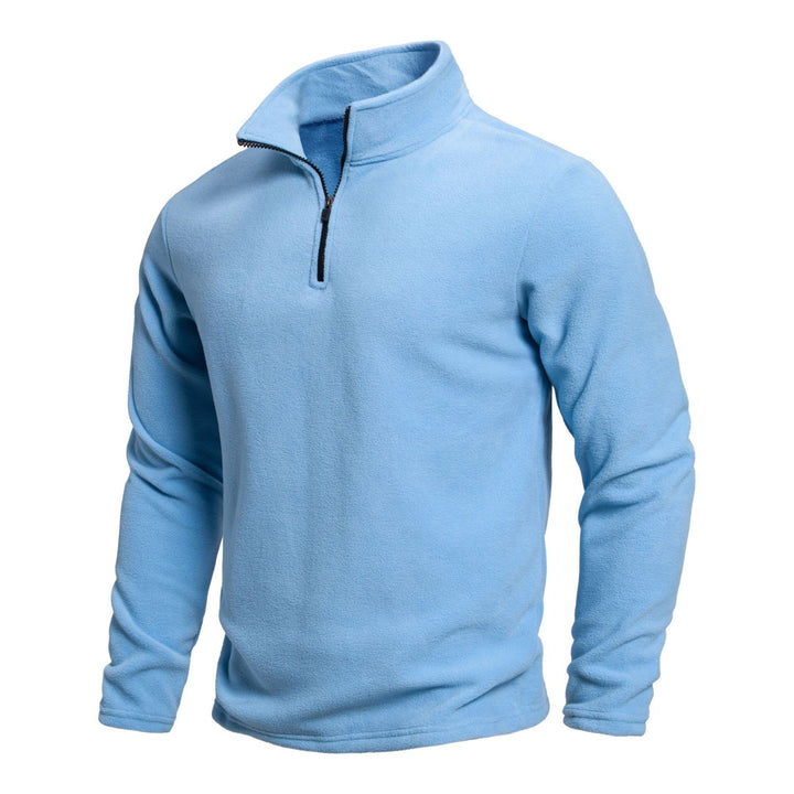 Herren Fleece-Pullover mit hoher Kragenverstellbarkeit und funktionalem Reißverschluss Aliams