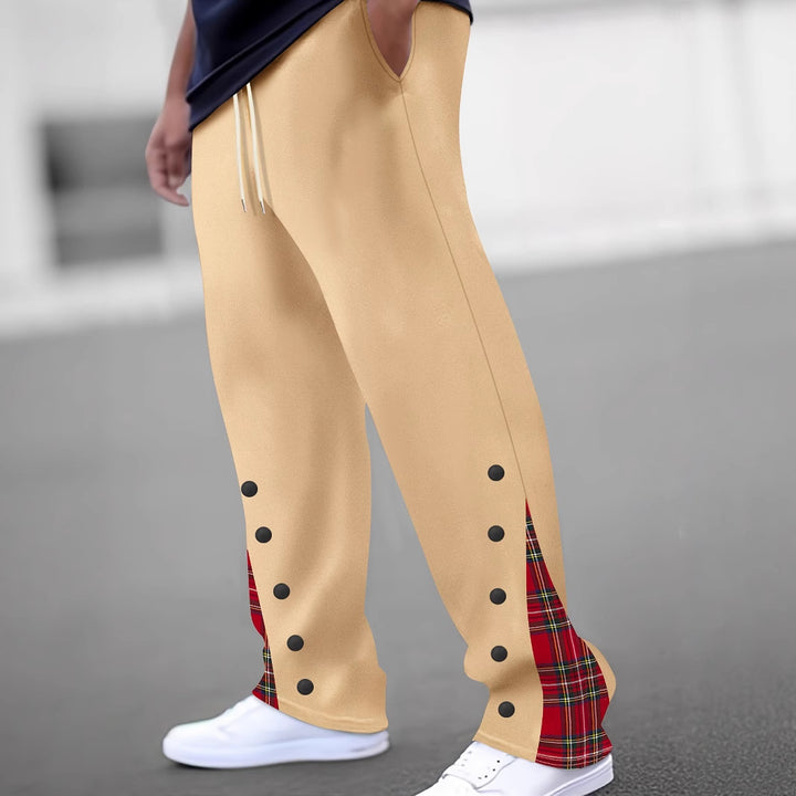 Herren Sportliche Jogginghose mit kontrastierenden Druckknöpfen und atmungsaktivem Stoff Aliams