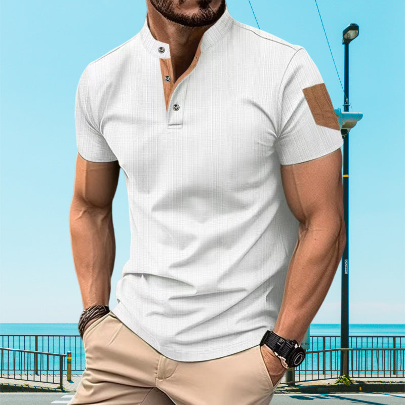 Herren Kurzarm Poloshirt mit Knopfleiste Aliams
