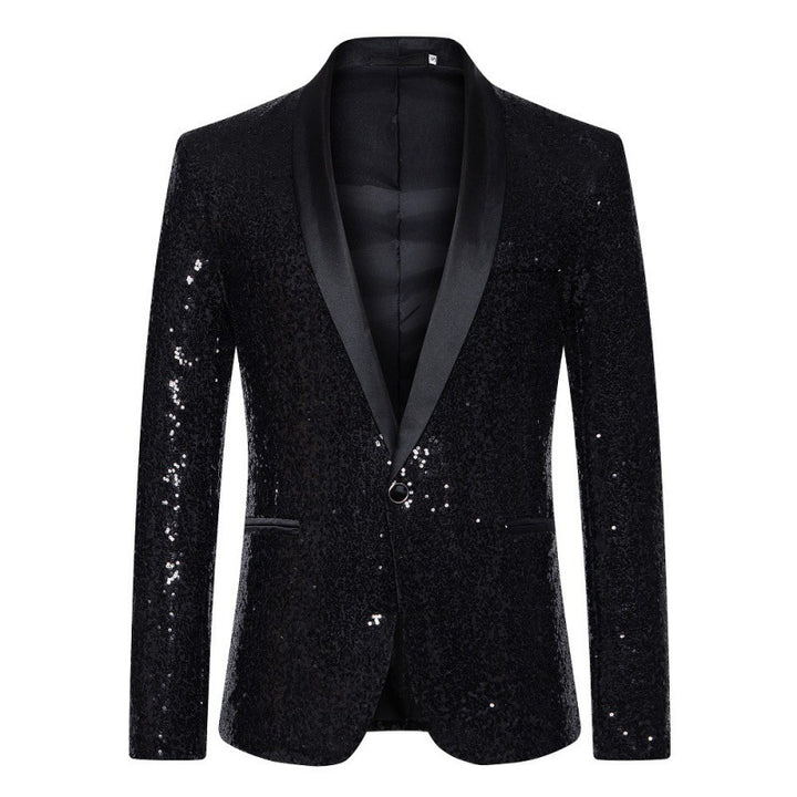 Herren glamouröser Pailletten-Blazer mit modernem Schnitt Aliams