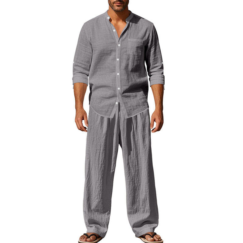 Herren luftiges Hemd- und Hosen-Set Aliams