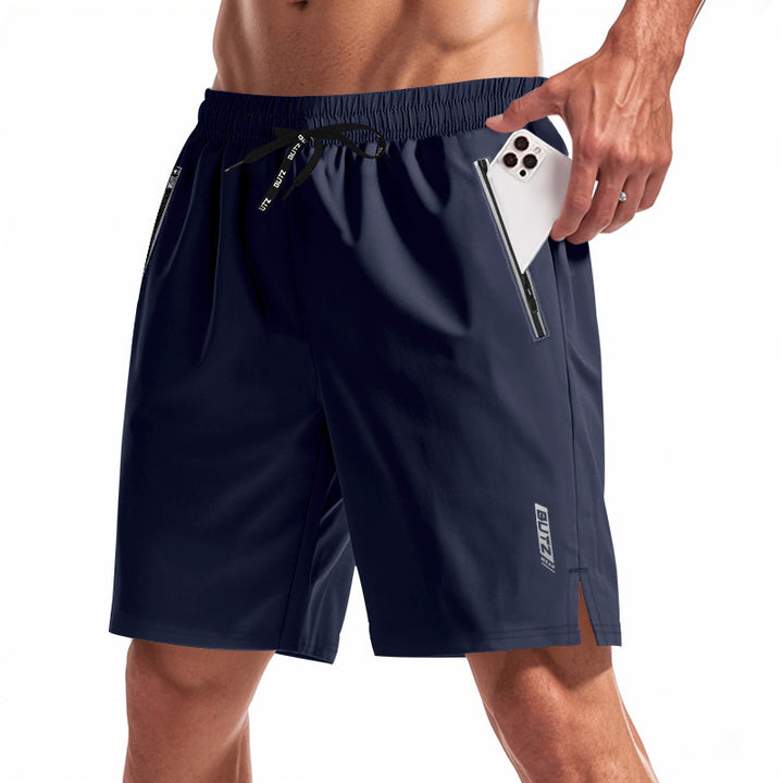 Herren Atmungsaktive Sportshorts mit Seitentaschen und elastischem Bund Aliams