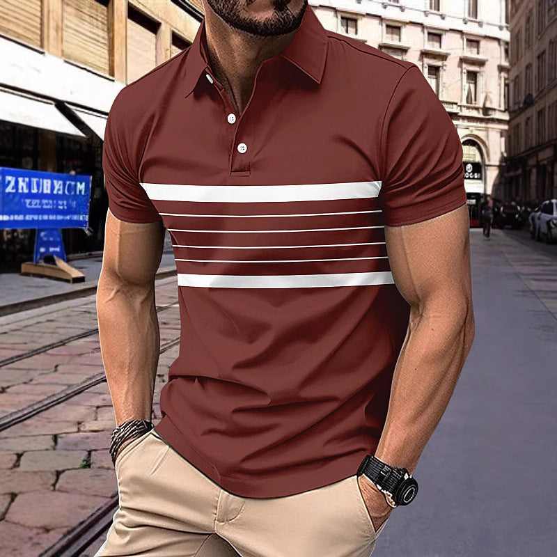 Herren Poloshirt mit modischen Streifen und bequemen Stoff Aliams