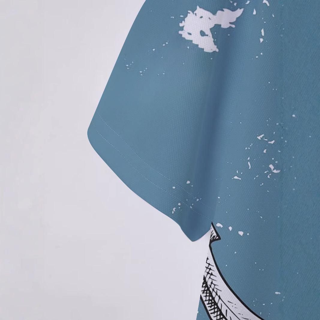 Herren Kurzarm Poloshirt mit maritimem Ankerdesign Aliams