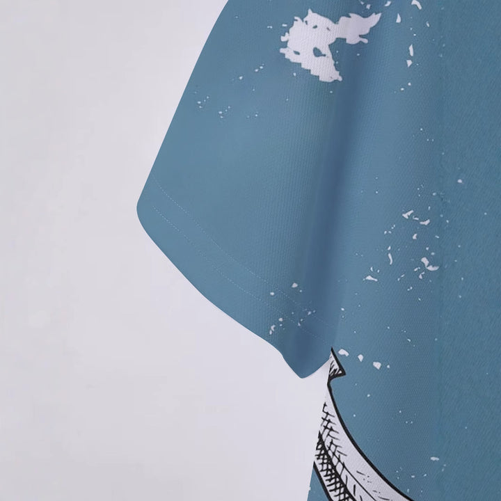 Herren Kurzarm Poloshirt mit maritimem Ankerdesign Aliams