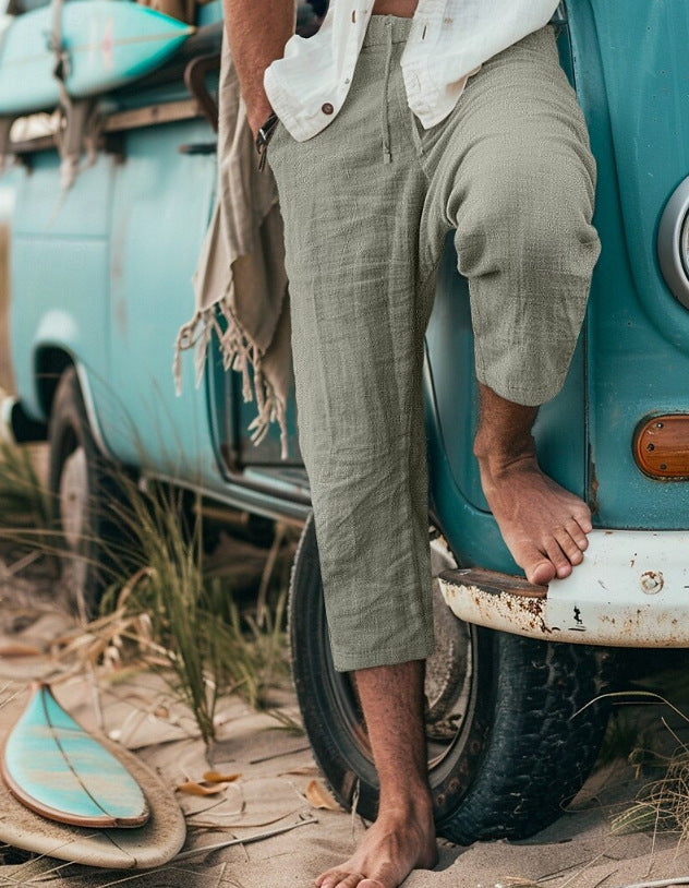 Herren Chino-Hosen mit lässigem Schnitt und elastischem Bund Aliams