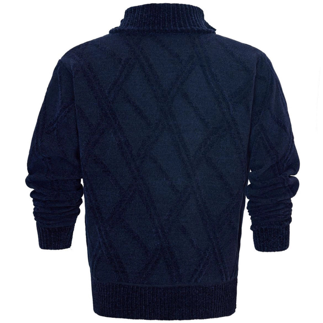 Herren Fleece-Jacke mit strukturierter Oberfläche und hohem Kragen Aliams