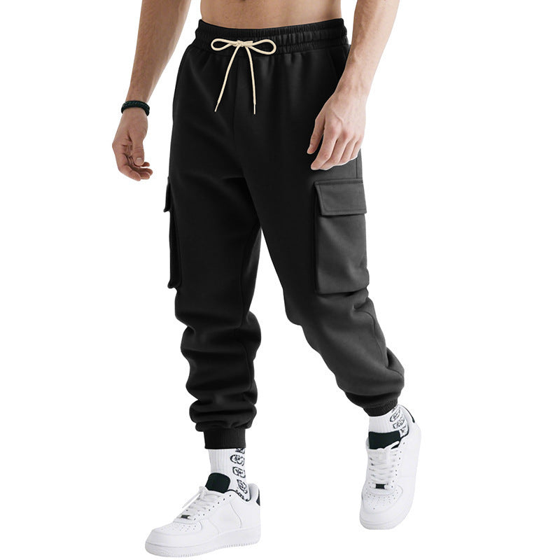 Herren stylische Cargo-Hose mit elastischem Bund und praktischen Taschen Aliams