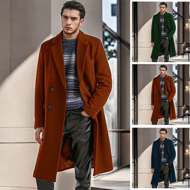 Herren eleganter Doppelreihiger Wollmantel Aliams