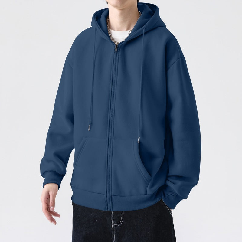 Herren Kapuzensweatjacke mit durchgehendem Reißverschluss und legerer Passform Aliams