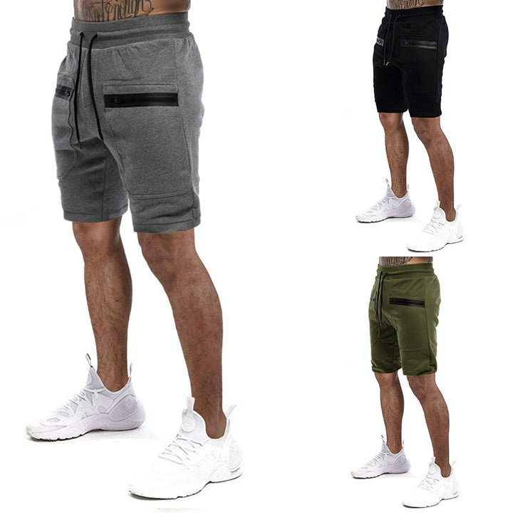 Herren Sportliche Shorts mit verstellbarem Bund und seitlichen Reißverschlusstaschen Aliams