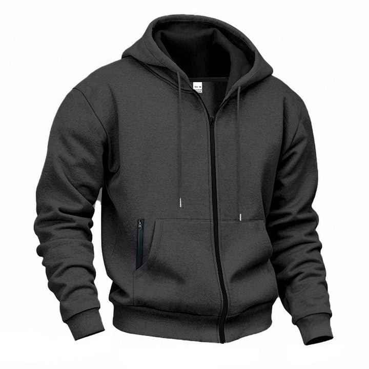 Herren Kapuzenjacke mit praktischen Reißverschlusstaschen und innovative Innenschicht Aliams