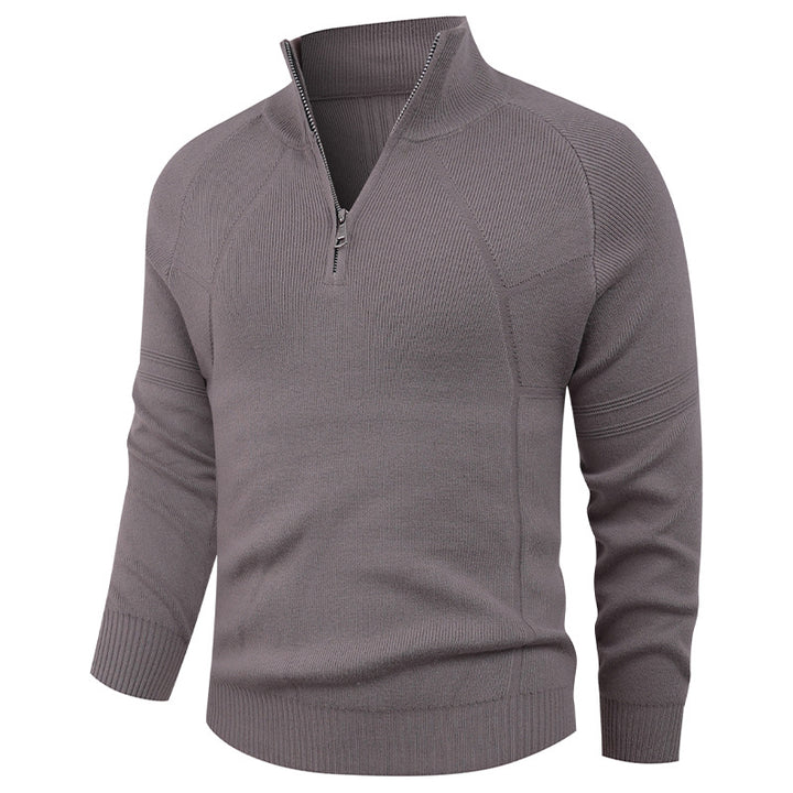 Herren Strickpullover mit modernem Reißverschluss und eleganter Struktur Aliams