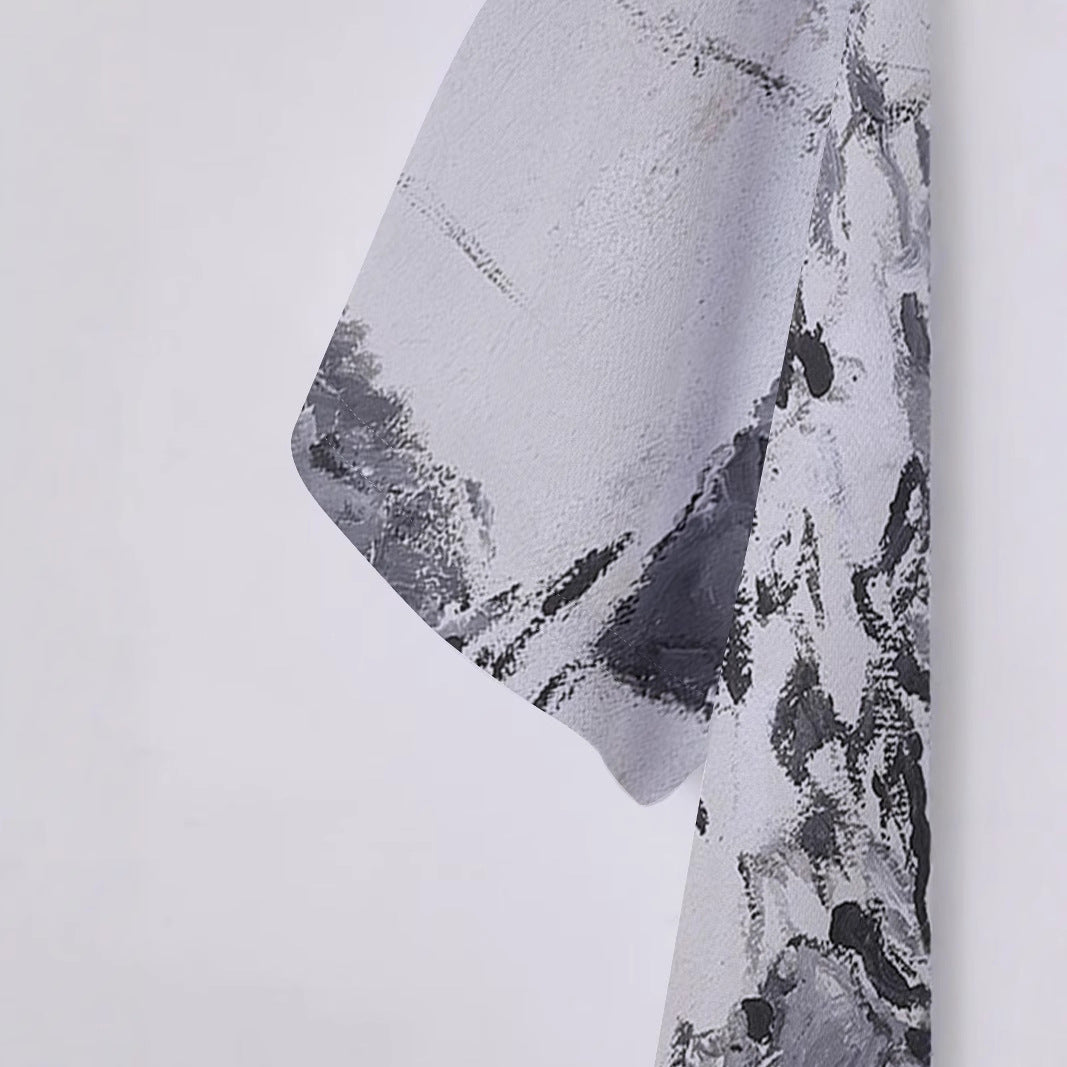 Herren Kurzarm Poloshirt mit kreativem Grafikdesign Aliams