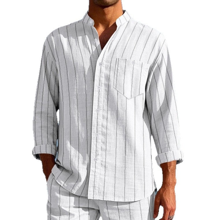 Herren Hemd mit modernem Streifenmuster und atmungsaktiven Eigenschaften Aliams