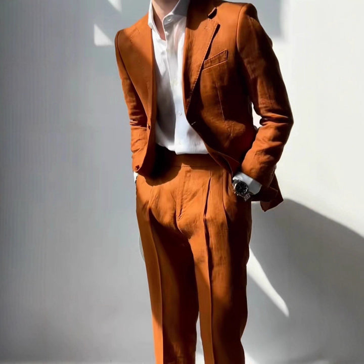 Herren eleganter Anzug mit strukturiertem Gewebe und modernem Schnitt Aliams