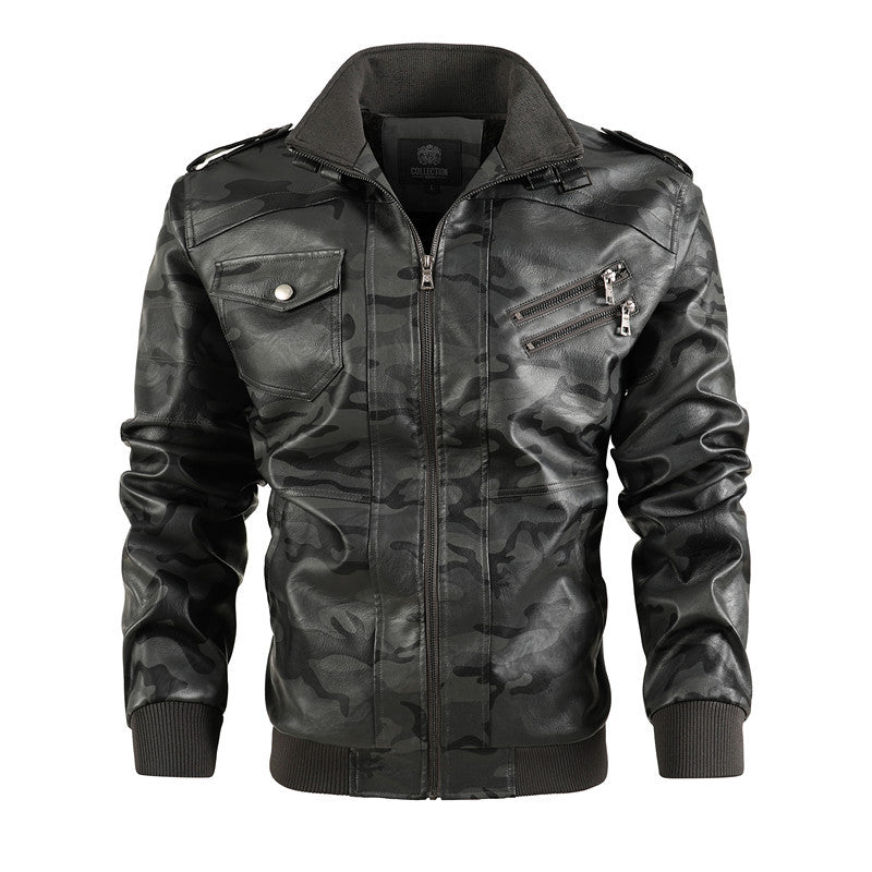 Herren Camouflage Lederjacke Aliams