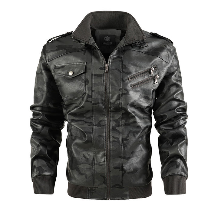 Herren Camouflage Lederjacke Aliams