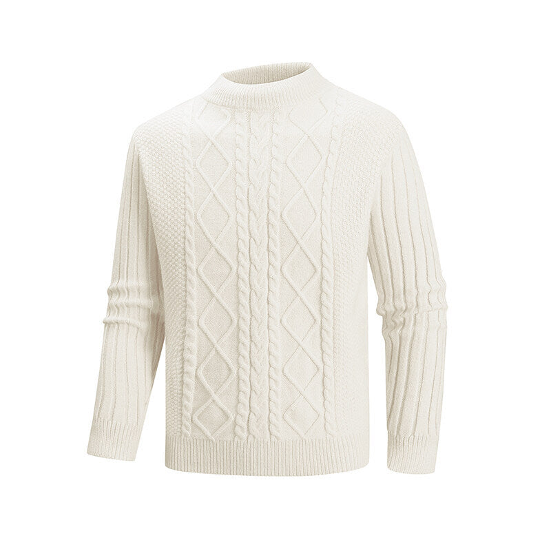 Herren Strickpullover mit strukturiertem Design und hohem Kragen Aliams
