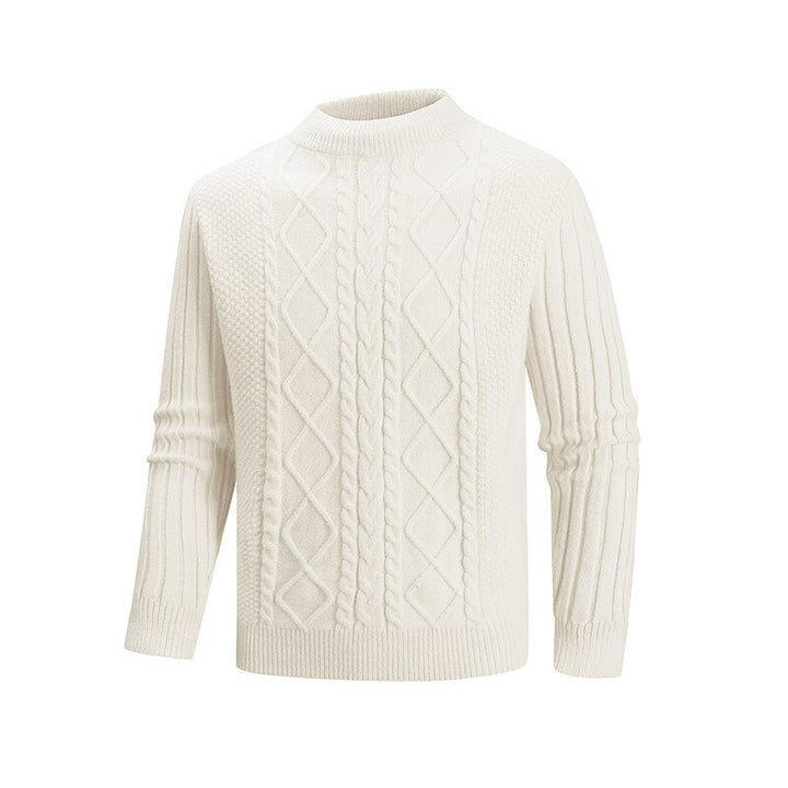 Herren Strickpullover mit strukturiertem Design und hohem Kragen Aliams