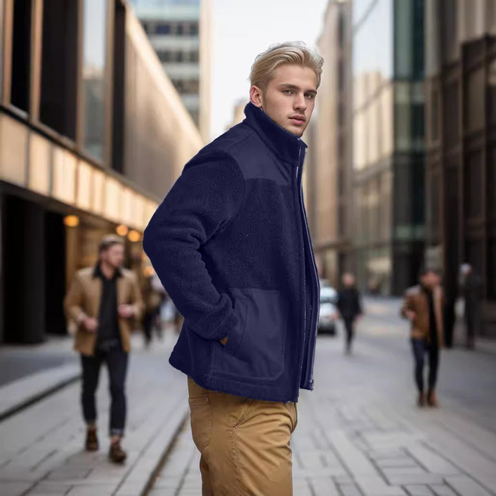 Herren Fleecejacke mit hochwertigem Innenfutter und praktischen Reißverschlusstaschen Aliams