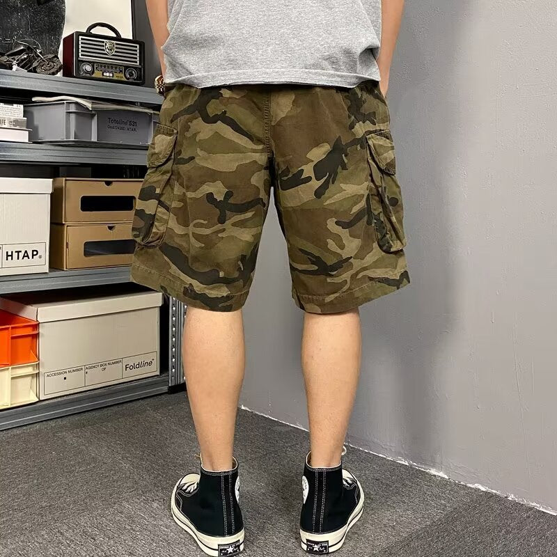 Herren Cargo-Shorts mit funktionalen Seitentaschen und verstellbarem Bund Aliams