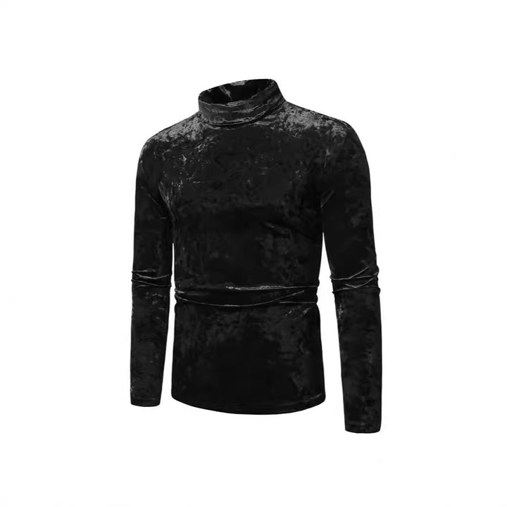 Herren Eleganter Rollkragenpullover aus weichem Samtstoff Aliams