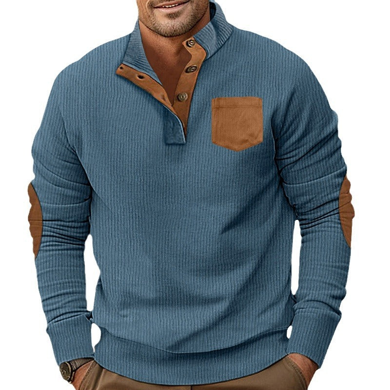 Herren Komfortabler Pullover mit Stehkragen und Kontrastdetails Aliams