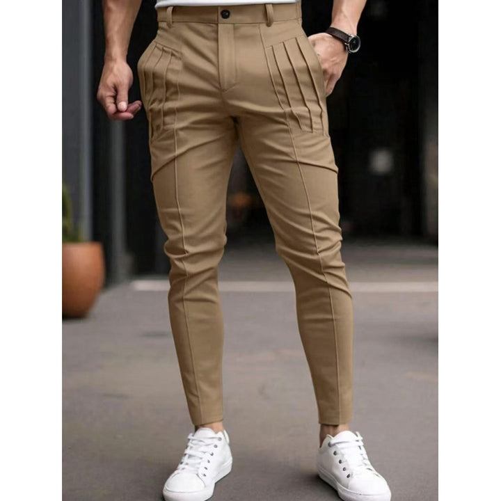 Herren stylische Slim-Fit Anzughose mit plissiertem Design Aliams