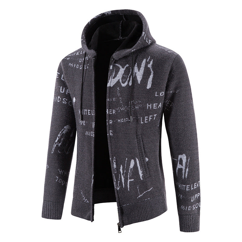Herren Kapuzenjacke mit grafischem Print und hochelastischen Eigenschaften Aliams
