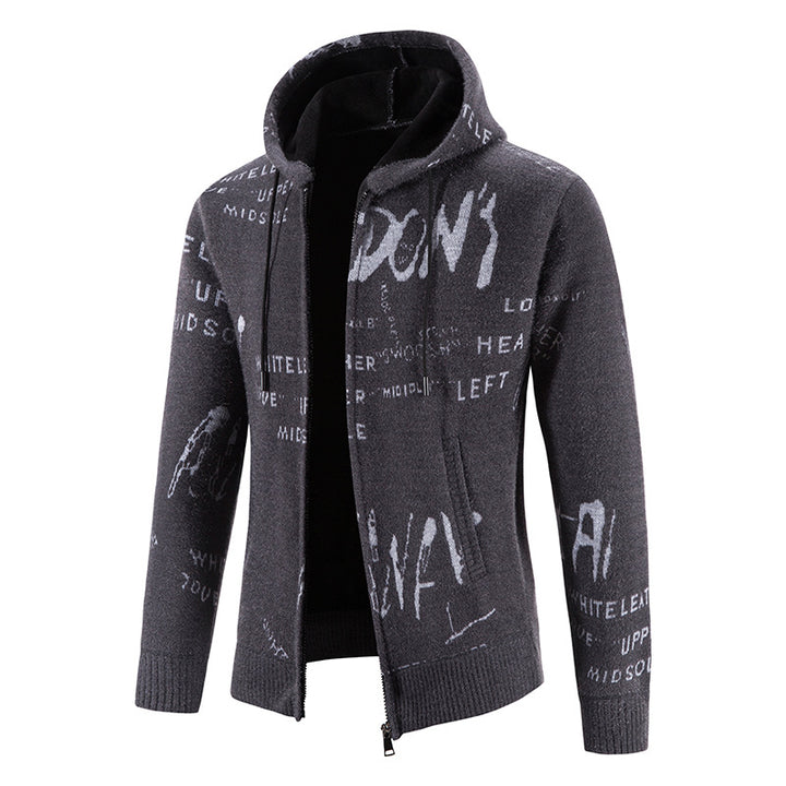 Herren Kapuzenjacke mit grafischem Print und hochelastischen Eigenschaften Aliams