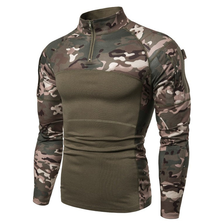 Herren Funktionales Langarmshirt im sportlichen Design mit Stehkragen und Reißverschluss Aliams