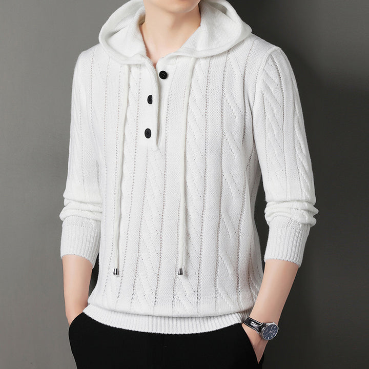 Herren Kapuzenpullover mit strukturierter Strickoptik Aliams